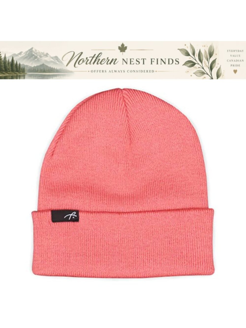 Acrylic Knit Cuffed Slouchy Beanie Winter Hat Unisex
